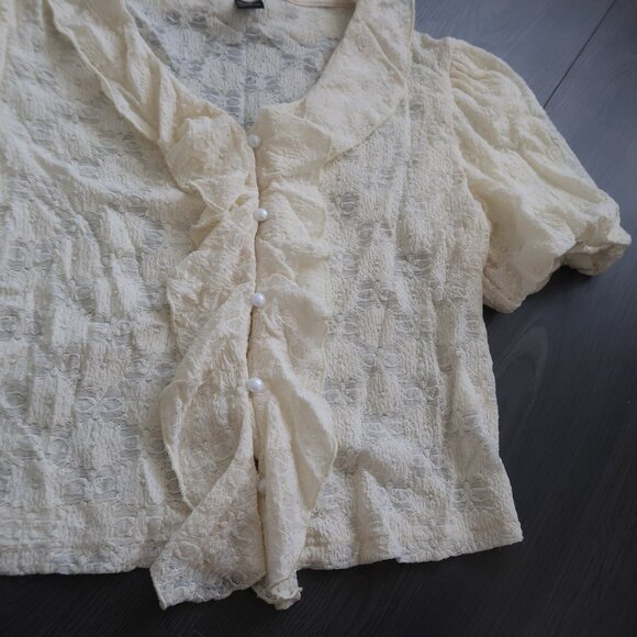 Cream ruffled blouse - Picture 4 of 5